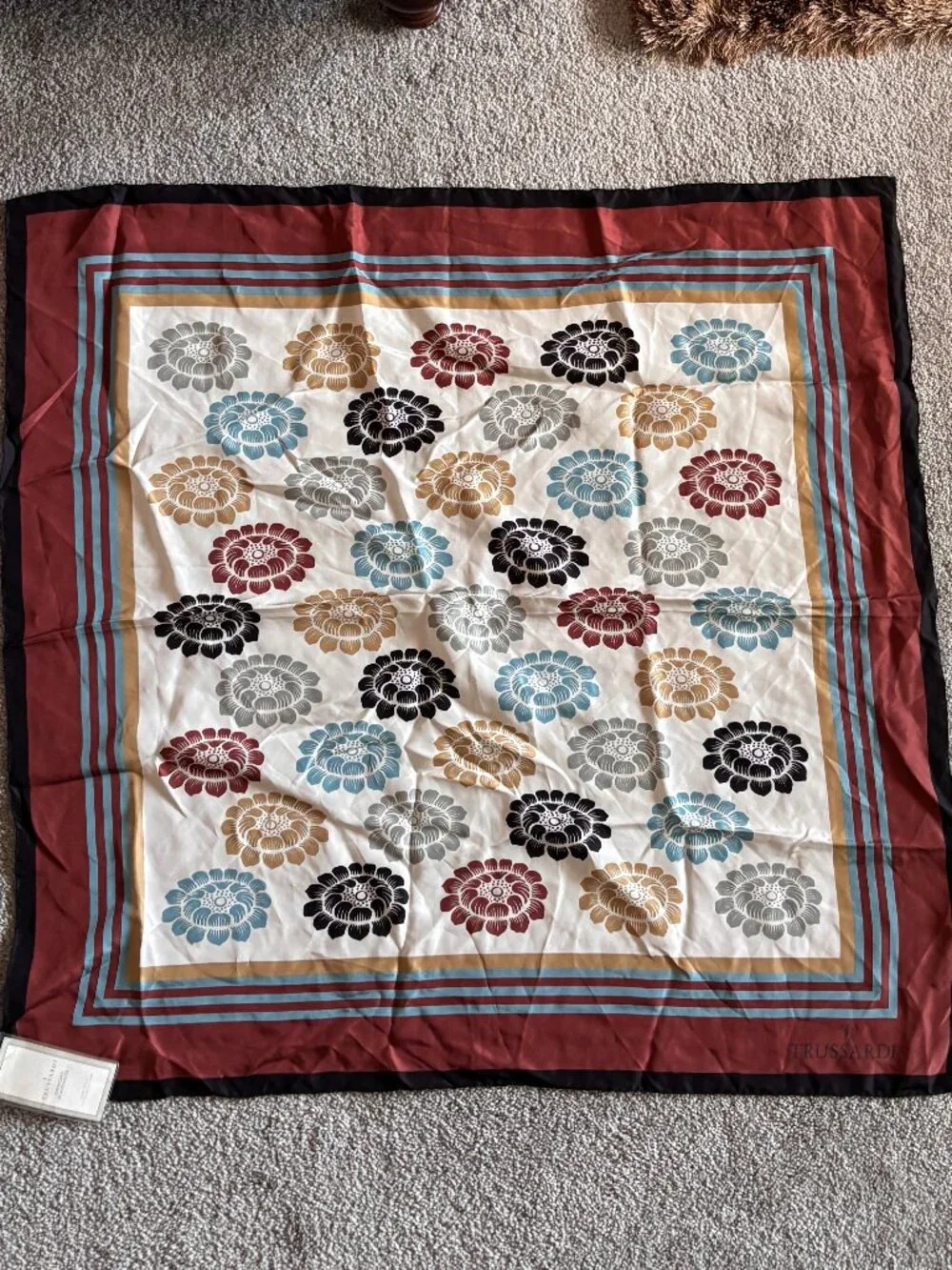 Vintage Trussardi Silk Scarf with CoA Attached